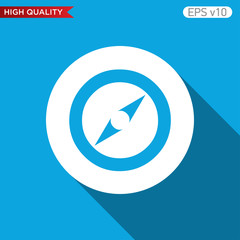 Compass icon. Button with compass icon. Modern UI vector.