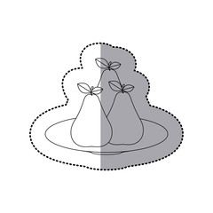 Delicious pears fruits icon vector illustration graphic design