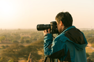 Man Adventure Traveling Holiday Photography Concept