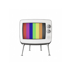 Old TV isolated on white background