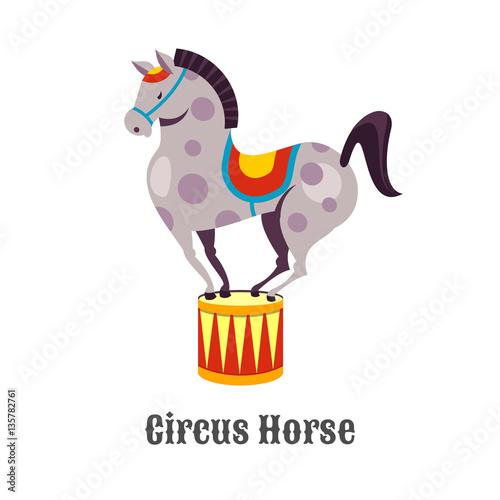 "Circus performer horse. Vector illustration. Isolated on white ...