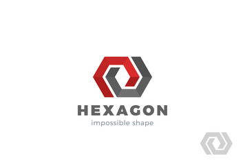 Corporate geometric abstract Logo Hexagon looped infinity icon