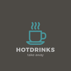 Coffee mug Logo design Linear. Hot Drinks Tea Coffee shop icon