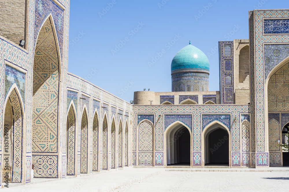 Wall mural inside kalyan mosque yard in bukhara, uzbekistan