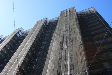 ビル、マンション改築工事風景