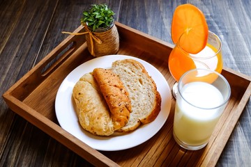 breakfast time in the morning