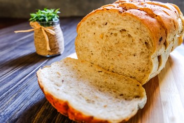 fresh bread in the  morning