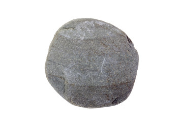 Pebble from beach against a white background