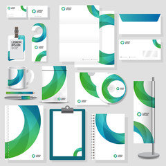 Technology corporate identity template Stationery design set in vector format