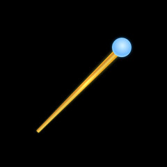 Golden magic wand . Vector illustration.