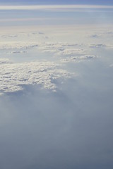 sunlight shed on clouds and mist shot on air plane
