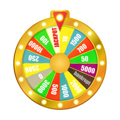 Wheel Of Fortune isolated on white background. Vector illustration.