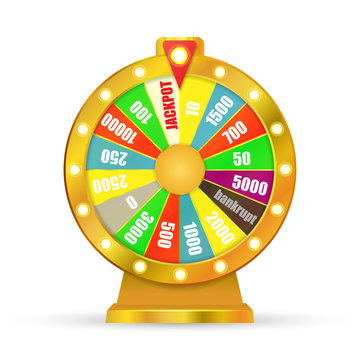 Wheel Of Fortune isolated on white background. Vector illustration.