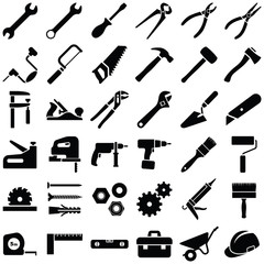 Construction tool icon collection - illustration 