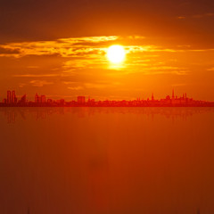 abstract background with sunset in Tallinn
