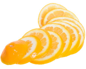 Ripe slice sour lemon isolated
