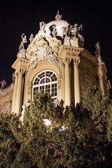 The Vajdahunyad castle at night, Budapest main city park