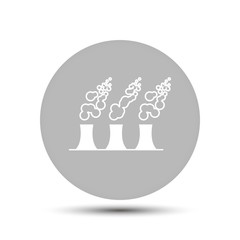 factory pipe and smoke. vector icon on gray background