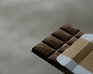 A close-up view of a chocolate bar 