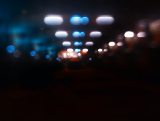 Fototapeta na wymiar Night lamps car parking bokeh background