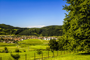 Zarnesti, idyllic landscape, Carpathian mountains, Romania, Tran