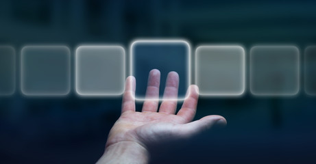 Businessman surfing on internet with digital tactile interface 3