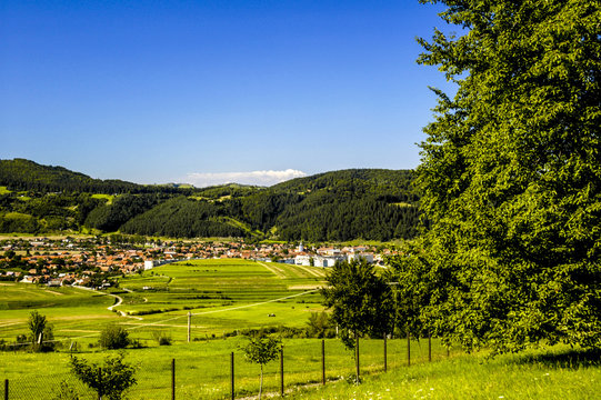 Zarnesti, idyllic landscape, Carpathian mountains, Romania, Tran