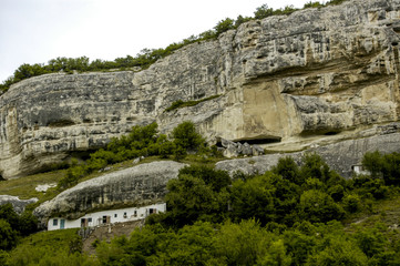 Fototapeta na wymiar Crimea, Bahcisaraj, Cufut-Kale, cave city, Ukraine