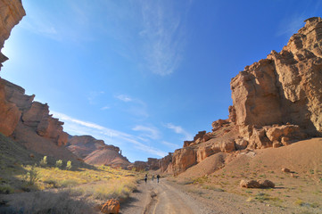 Sharyn Canyon (also known as Charyn Canyon) on the Sharyn River in Kazakhstan
 - obrazy, fototapety, plakaty