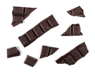 chocolate bars isolated on white background