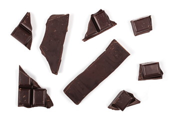 chocolate bars isolated on white background