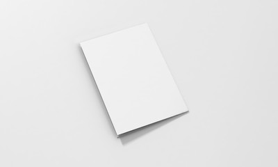 Tri-Fold A5 Brochure Mock-up, Realistic Rendering of Tri-Fold A5/A4 Brochure Mock-up on Isolated White Background, 3D Illustration