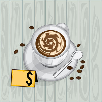 foods objects coffee latte drawing graphic  design 