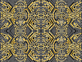 Background abstract tribal golden glitter black ornament 3