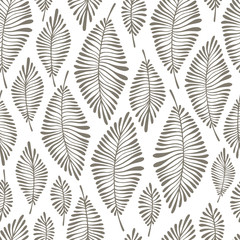 Seamless pattern with hand drawn branches. Forest background.