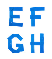 Fototapeta premium Letter symbols made of insulating tape