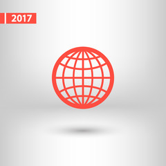 Globe Icon vector illustration. Flat design style
