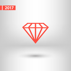 Diamond icon, vector illustration. Flat design style