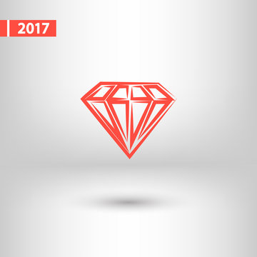 Diamond icon, vector illustration. Flat design style