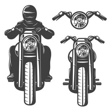 Motorcycle Chopper, Front, Motorcycle Driver, Monochrome, Wheel, Headlamp