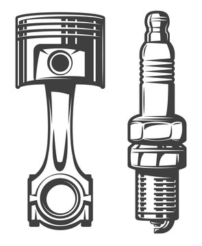 Piston And Spark Plug