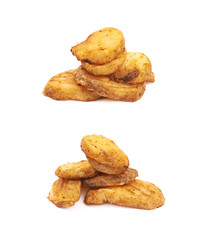 Baked potato slice composition, isolated