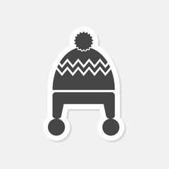 Winter snowboard cap icon - vector Illustration