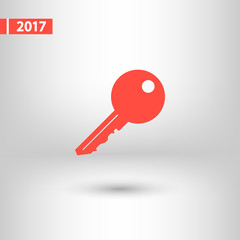 Key  icon, vector illustration. Flat design style