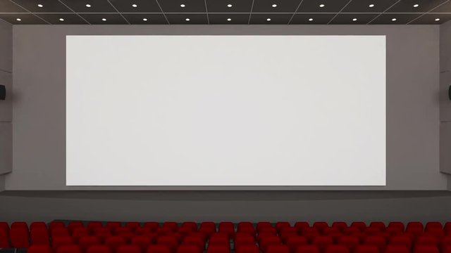 Movie theatre with  blank screen