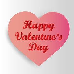Heart from paper. Valentines day card