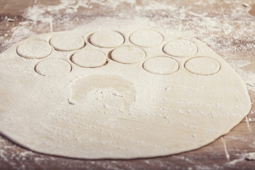 Making pierogis - dumplings