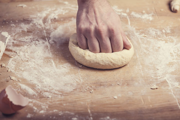 Making pierogis - dumplings