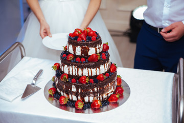 wedding cake on the table