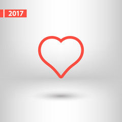 Heart Icon, vector illustration. Flat design style